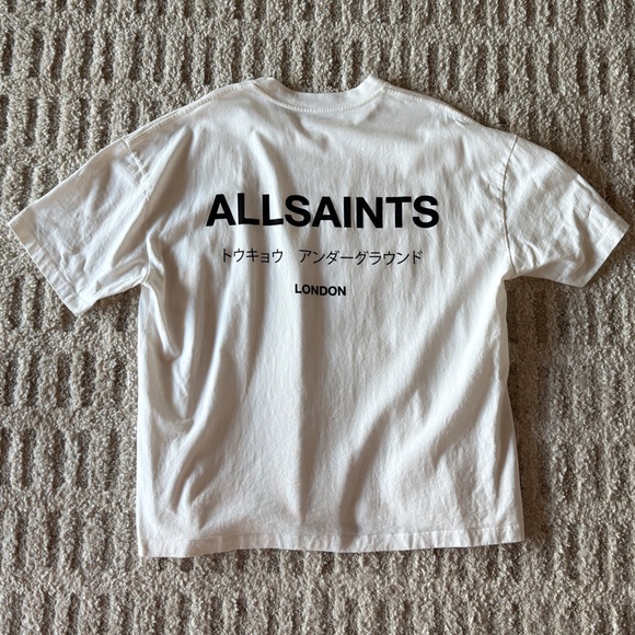 All Saints White Graphic Tee - Picture 3 of 4